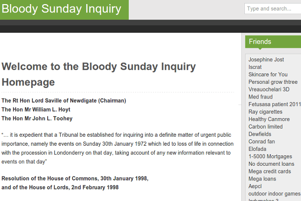 Bloody Sunday Spam