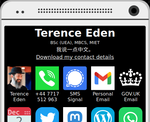A website which looks like a phone homescreen.