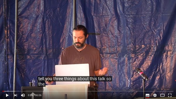YouTube showing subtitles.