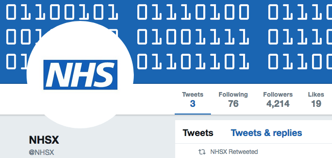 NHSX Twitter Feed.