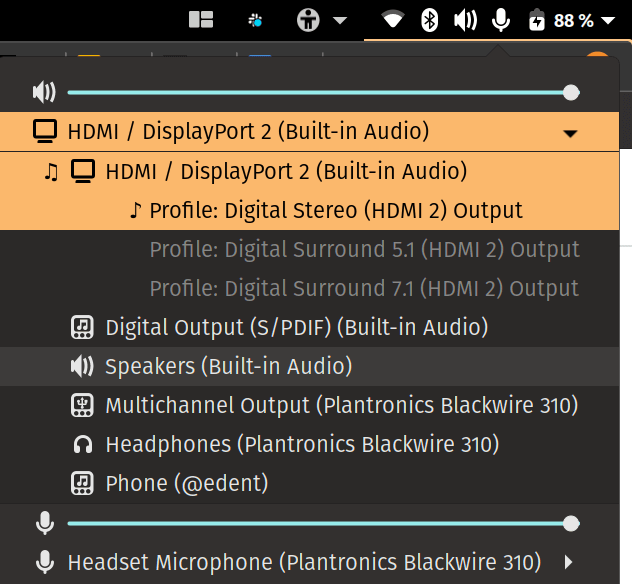 OS displaying a long list of options.