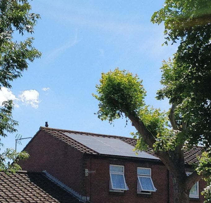 Solar panels on our roof.