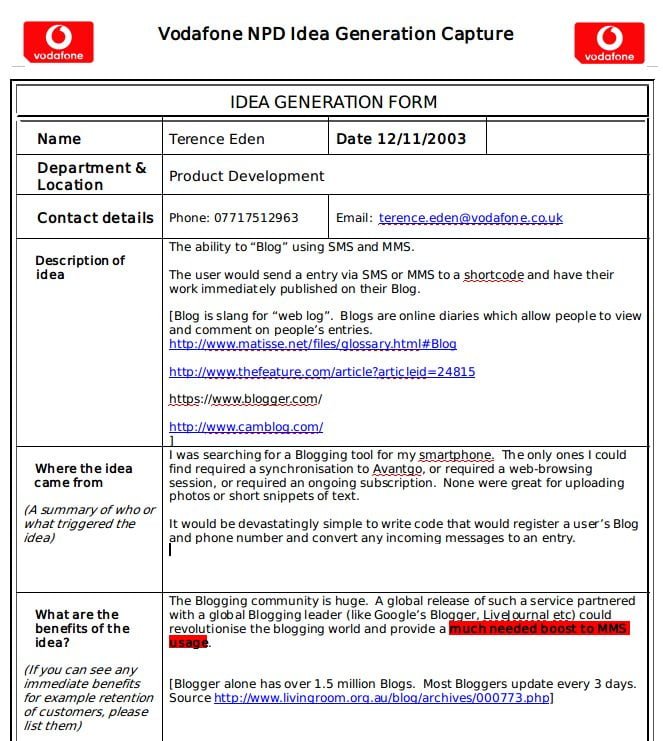 A proposal to micro-blog via text.