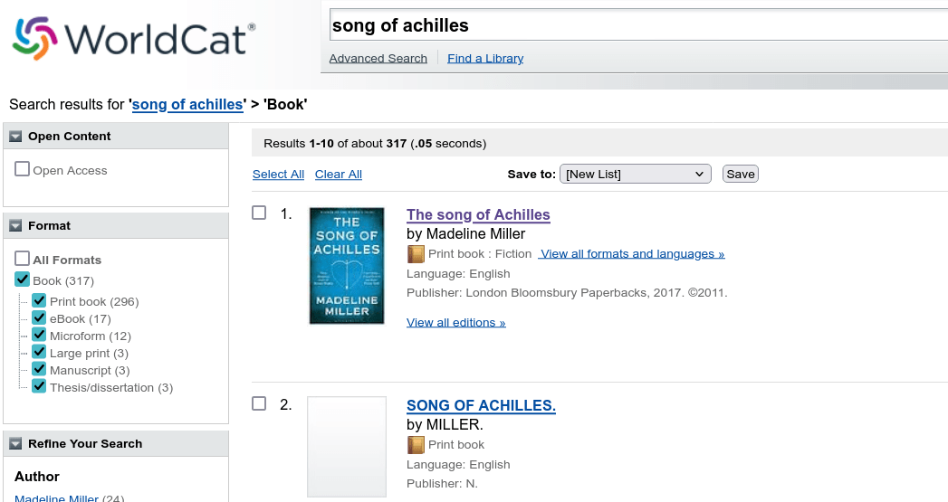 WorldCat Results for the book.