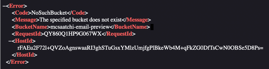Error saying the bucket does not exit.
