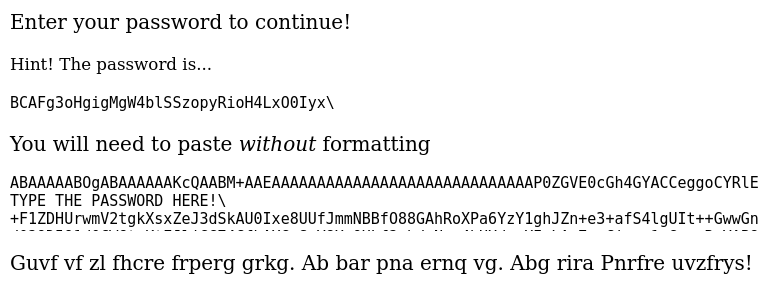 Screenshot of some garbled text on screen.