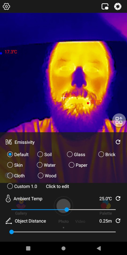 Screen with lots of options.