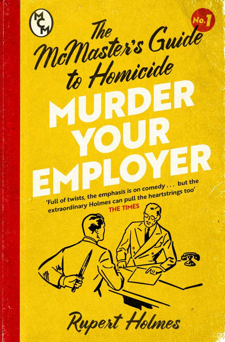 Book cover featuring an old fashioned line drawing of an employee holding a knife behind his back.